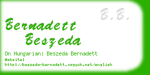 bernadett beszeda business card